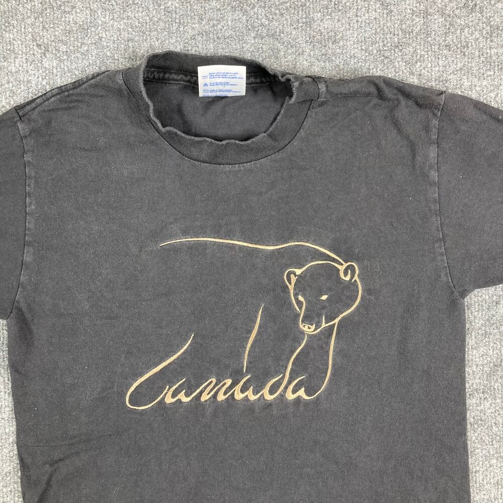 Cityscape T-Shirt Mens Small Black Canada Polar Bear Graphic